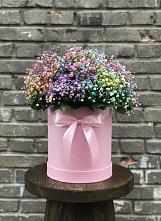 Цветочная композиция из Гипсофила и Розы в шляпной коробке #REPLACE_PRED# Ливенке