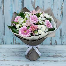 Букет цветов из:  Герберы, Альстромерии и Хризантемы #REPLACE_PRED# Ливенке