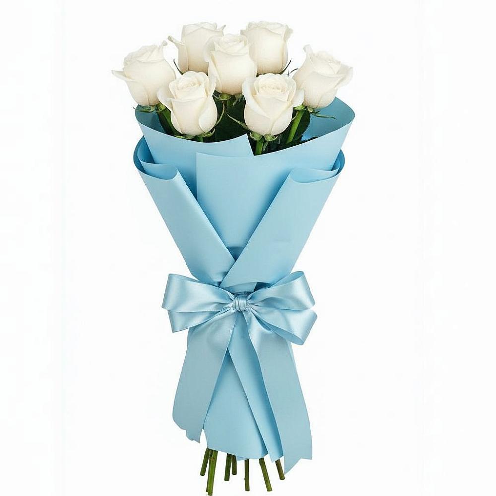 Букет 7 белых роз Проуд в Ливенке