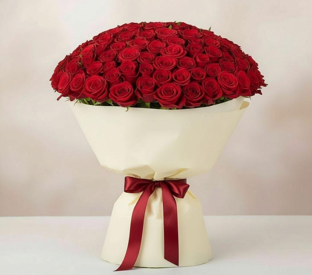 Букет 101 Красная роза Милано в Ливенке