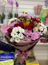 Букет цветов из:  Розы, Хризантемы и Альстромерии #REPLACE_PRED# Ливенке