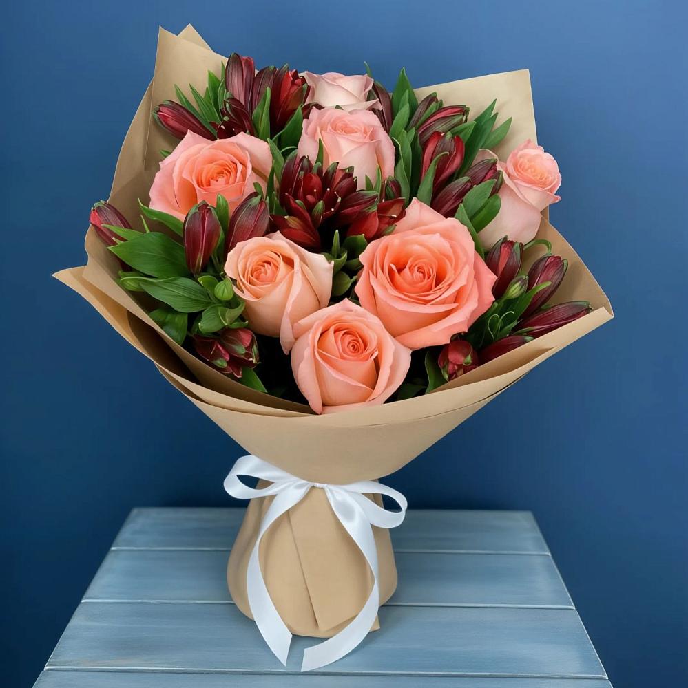 Букет цветов из: Розы и Альстромерии в Ливенке