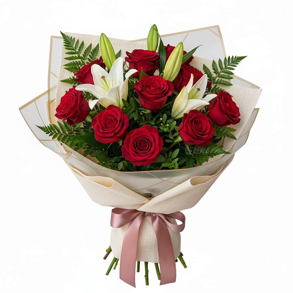 Букет цветов из: Лилии и Розы в Ливенке