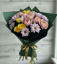 Букет цветов из:  Хризантемы и Розы #REPLACE_PRED# Ливенке