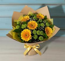 Букет цветов из:  Герберы и Хризантемы в Ливенке