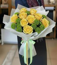 Букет цветов из:  Хризантемы и Розы в Ливенке