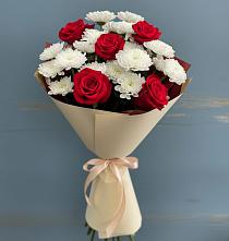 Букет цветов из:  Розы и Хризантемы в Ливенке