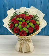 Букет цветов из:  Розы и Хризантемы в Ливенке