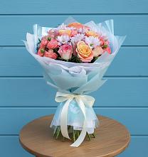 Букет цветов из:  Хризантемы и Розы в Ливенке